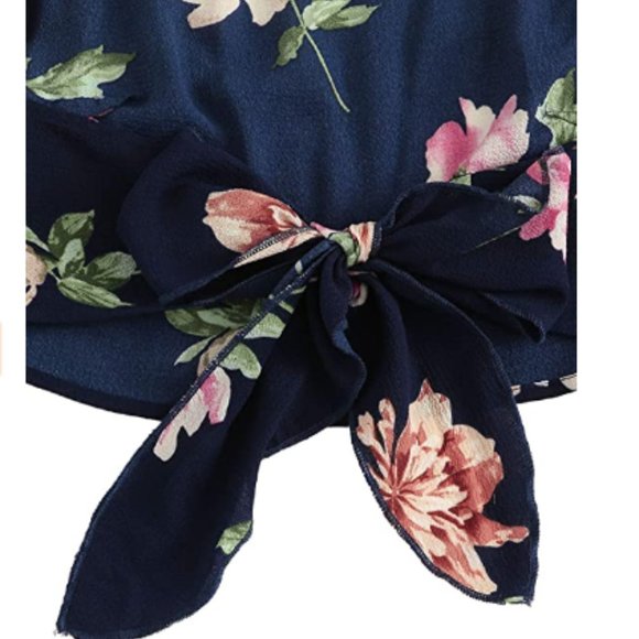 Women's 2 Piece Boho Floral Print Crop Top+Shorts - Picture 6 of 7